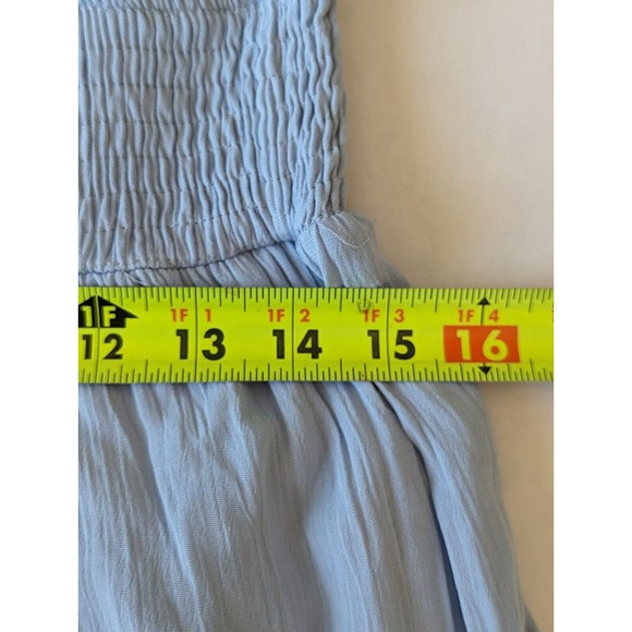 Mable Dress Womens Medium Maxi Vici Boho Puff Sleeve Flutter Light Blue - Picture 9 of 10